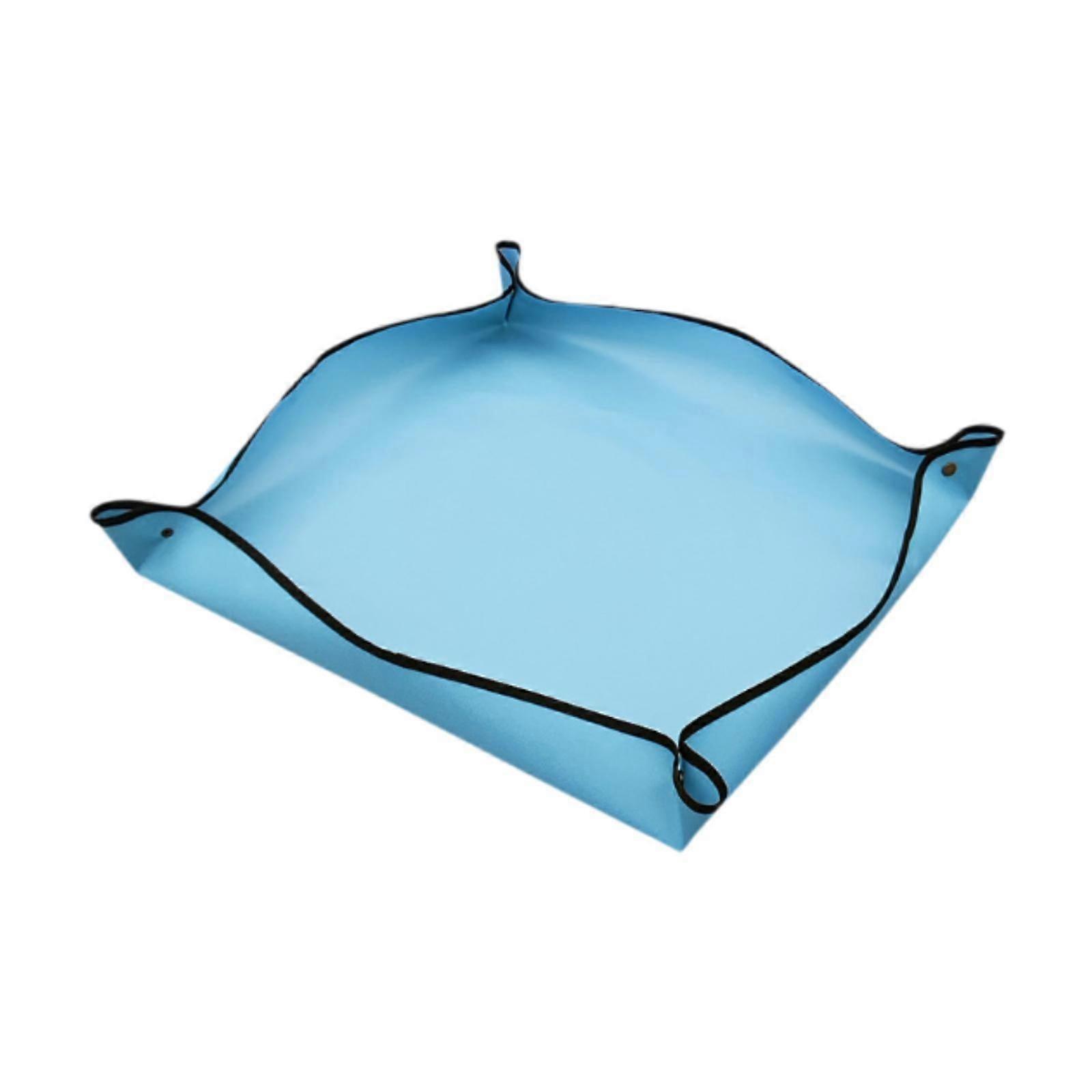 Repotting Mat Foldable Waterproof Practical Portable for Plant Lovers Indoor Blue