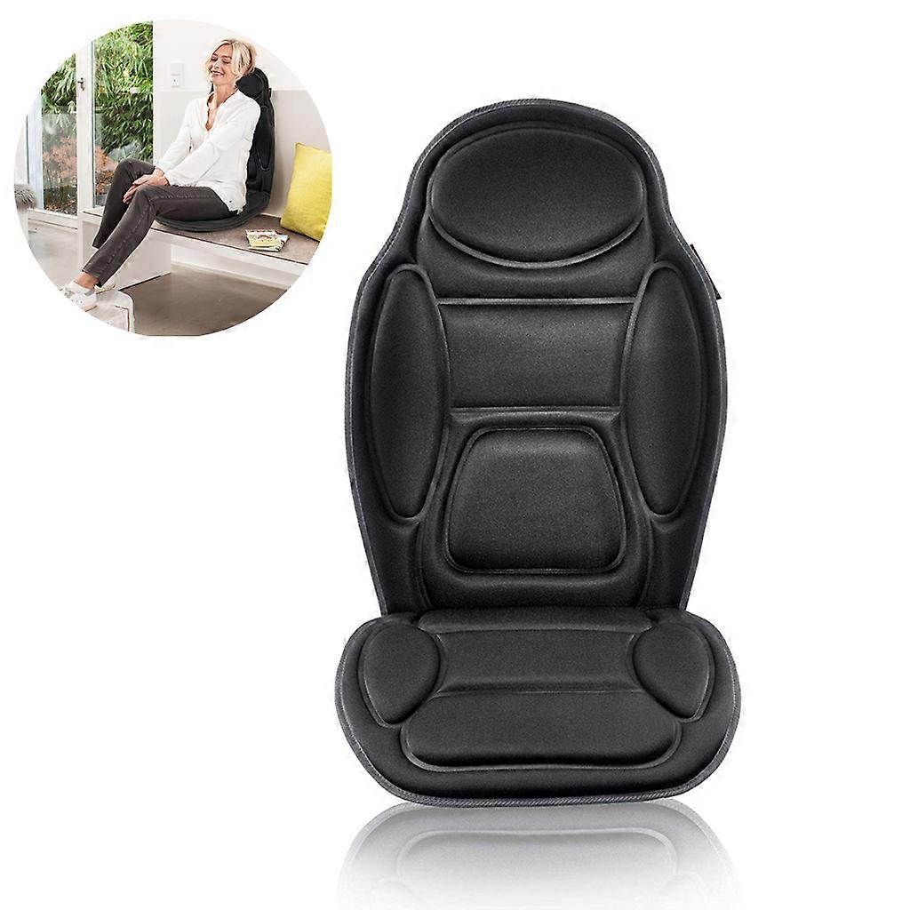 Vibration Back Massager for Stress Relief, Short Plush Fabric Massage Chair Pad with 8 Vibrating Motors Extra Memory Foam Support, for Home Office