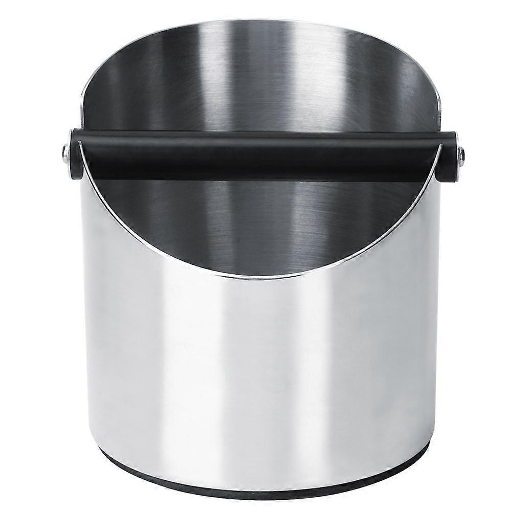 Thicken Round Stainless Steel Coffee Grounds Container Box Bucket 158x140mm Large Knock Box for Espresso Grounds