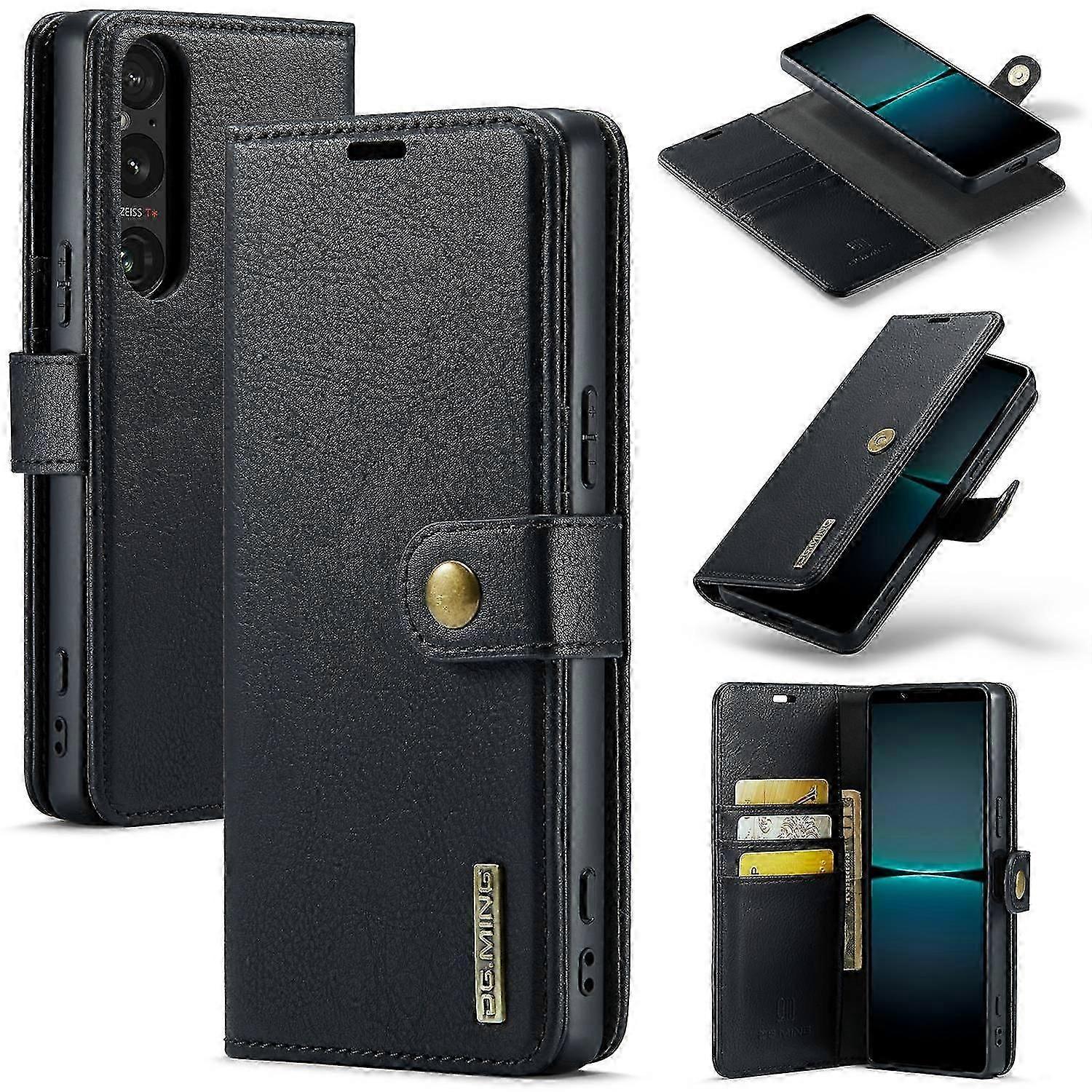 compatible Sony Xperia 1 VI Case Detachable Split Leather Phone Cover