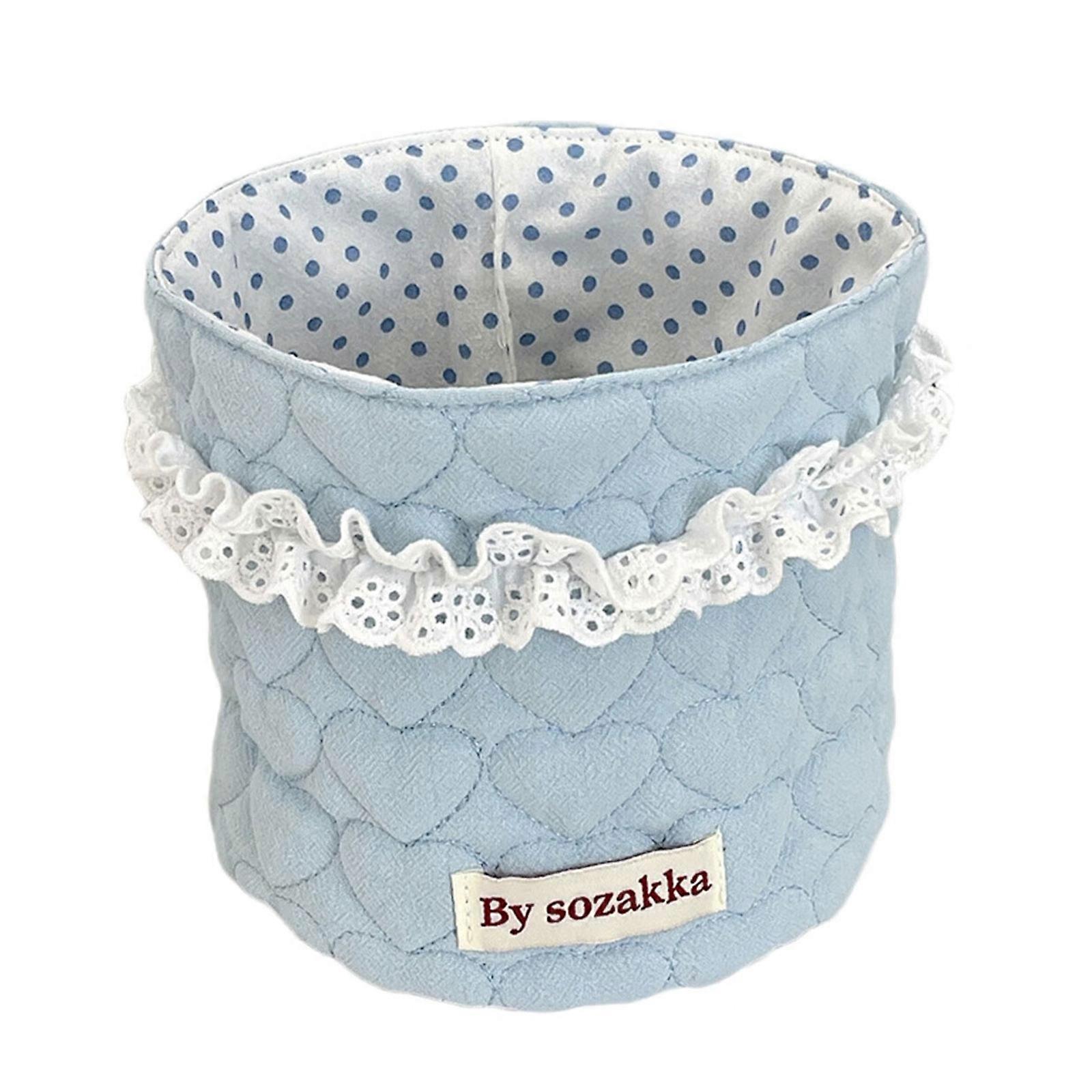 Korean Style Fabric Desktop Storage Basket For Organizing Small Items And Enhancing Your Workspaces Aesthetics