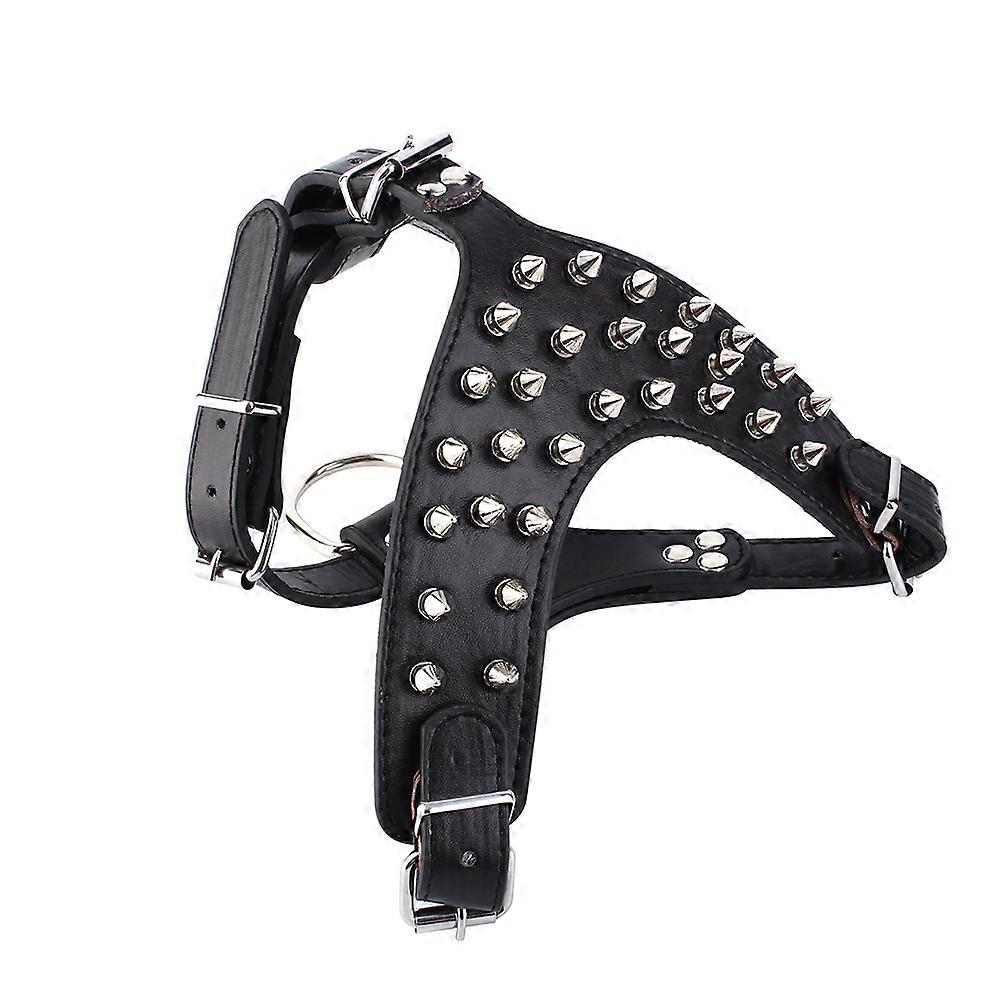 Rivet Step-in Dog Harness Adjustable Small Outdoor Pet Chest Strap for Hiking and Walking, Durable Fabric