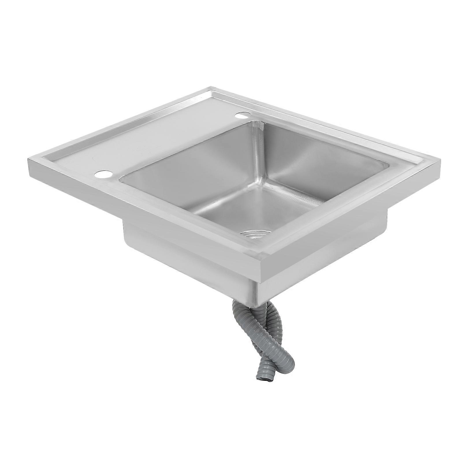 Kitchen Stainless Steel Sink Rectangular Single-shell Drop-in Sink Silver
