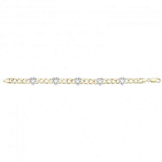 9ct Yellow Gold Hearts Bracelet BR612