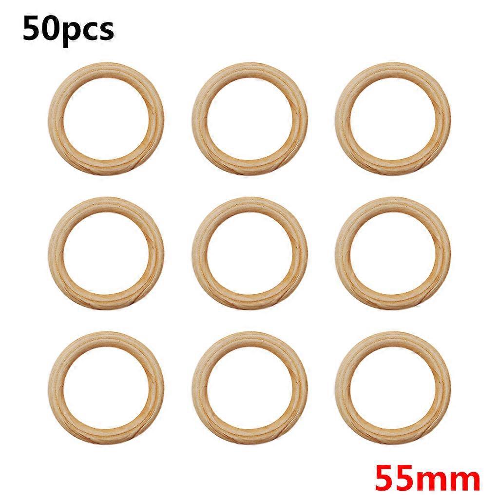 Natural Wooden Ring Unfinished Wood Circles Bracelet Jewelry Making DIY Crafts Accessories  55mm