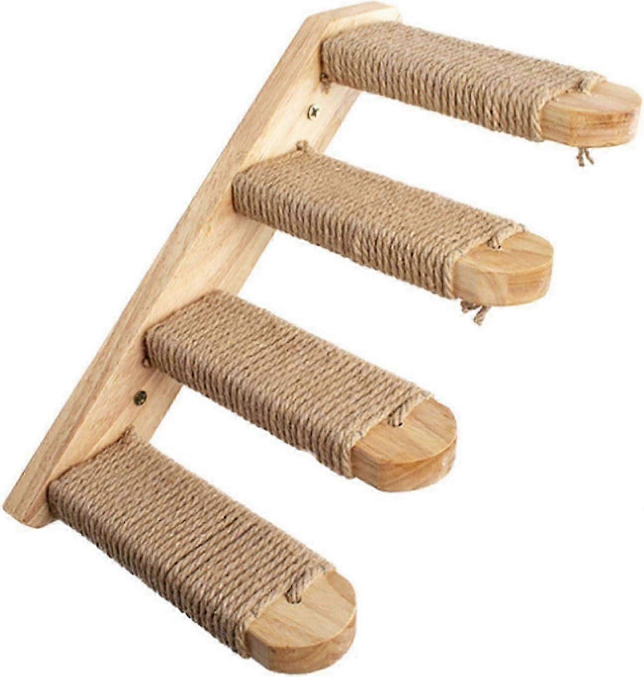40cm Cat Stool, Wall Mounted Wooden Climbing Shelf with Sisal Rope, Cat Scratching Ladder, Pet Furni