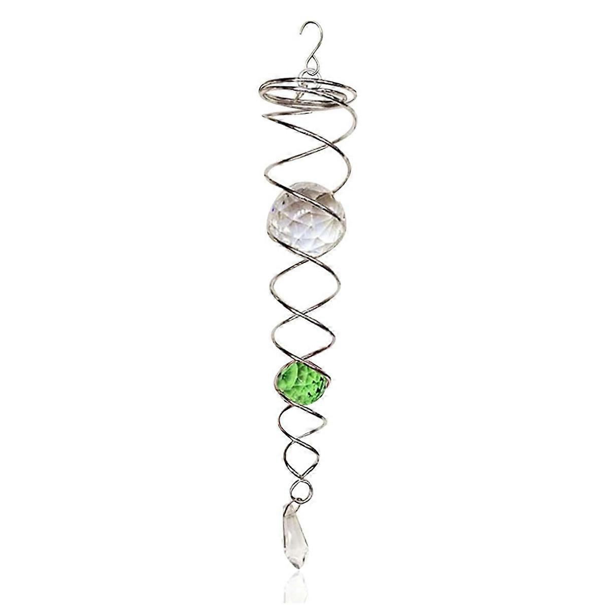 Green Gazing Ball Spiral Tail Wind Spinner Stabilizer