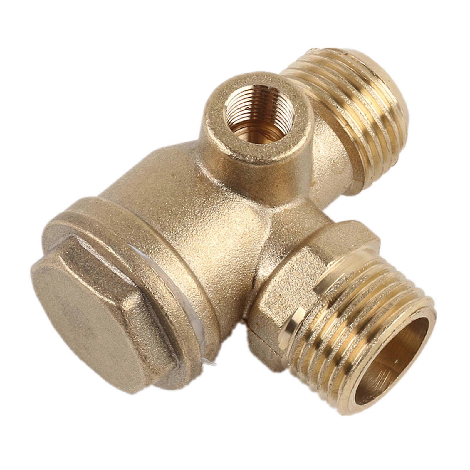 3-Port Brass Check Valves Male Thread Compressor Check Valves Pipe Connection for Air Compressor Man Valves Connector