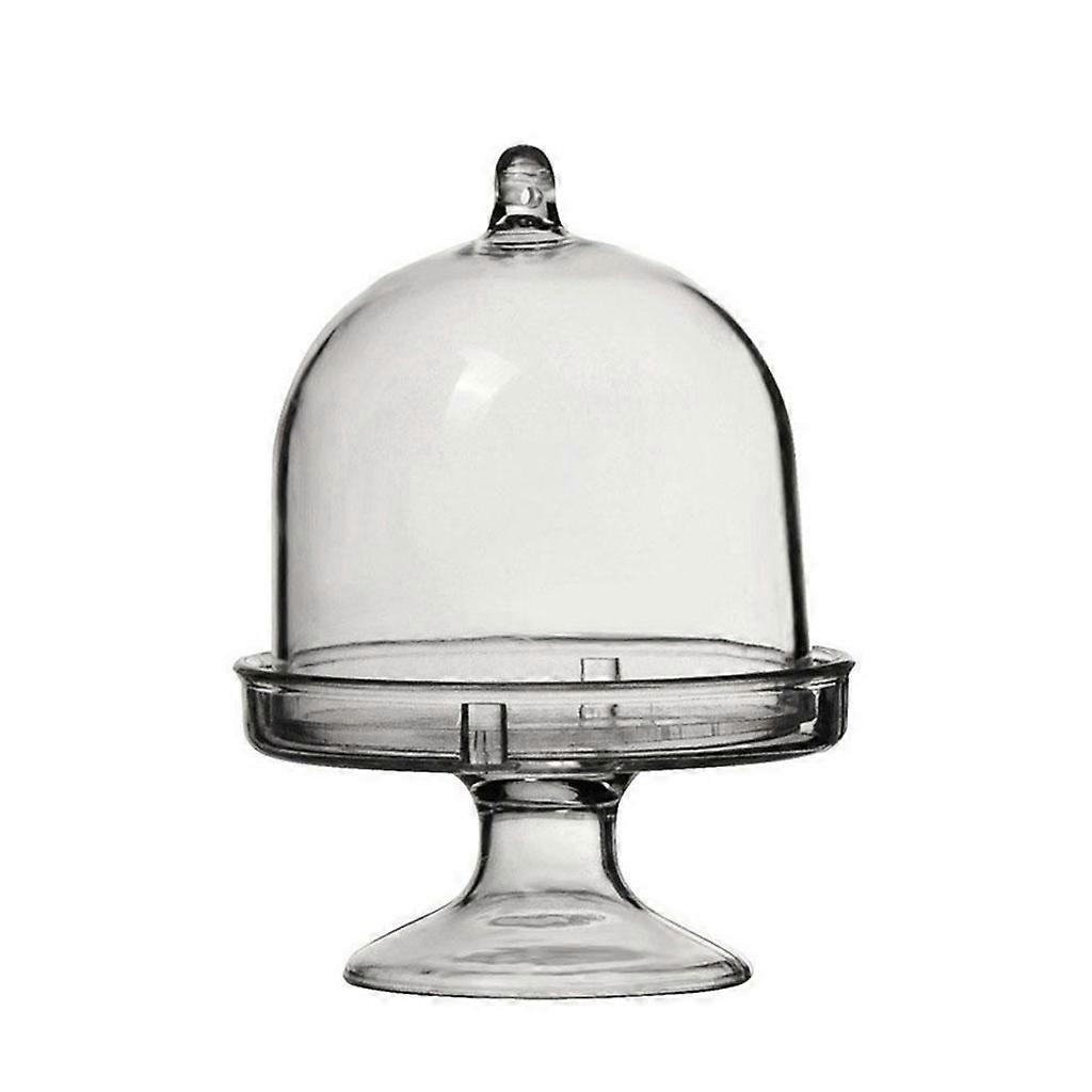 Mini Cake Stand Plastic Dome Cover Single Cupcake Stand Clear Jar Cloche Dome Display for Case Tiny Cake Stand Cake Cove transparent