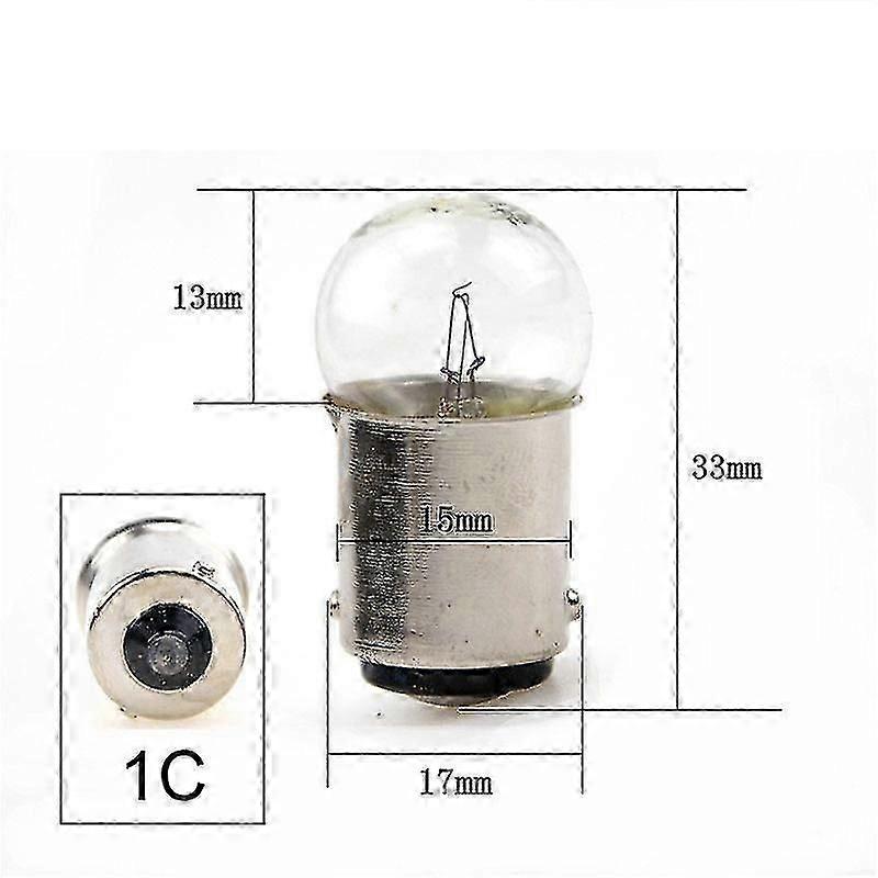 10 Pcs Ba15s Light Bulb 6v 12v 24v 36v High Brightness White Light Auto For Brake Signal Light Bulb Indicator Lamp Reversing 12v5w