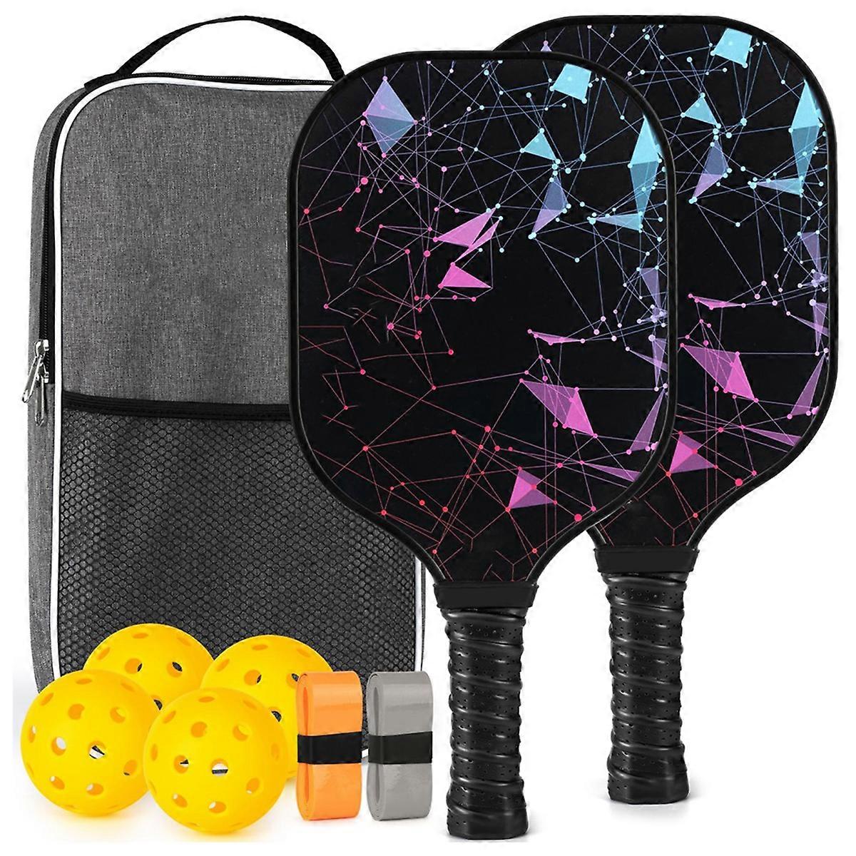 مجداف Pickleball ، مجموعة Pickleball من الألياف الزجاجية مع 2 مجاذيف Pickleball