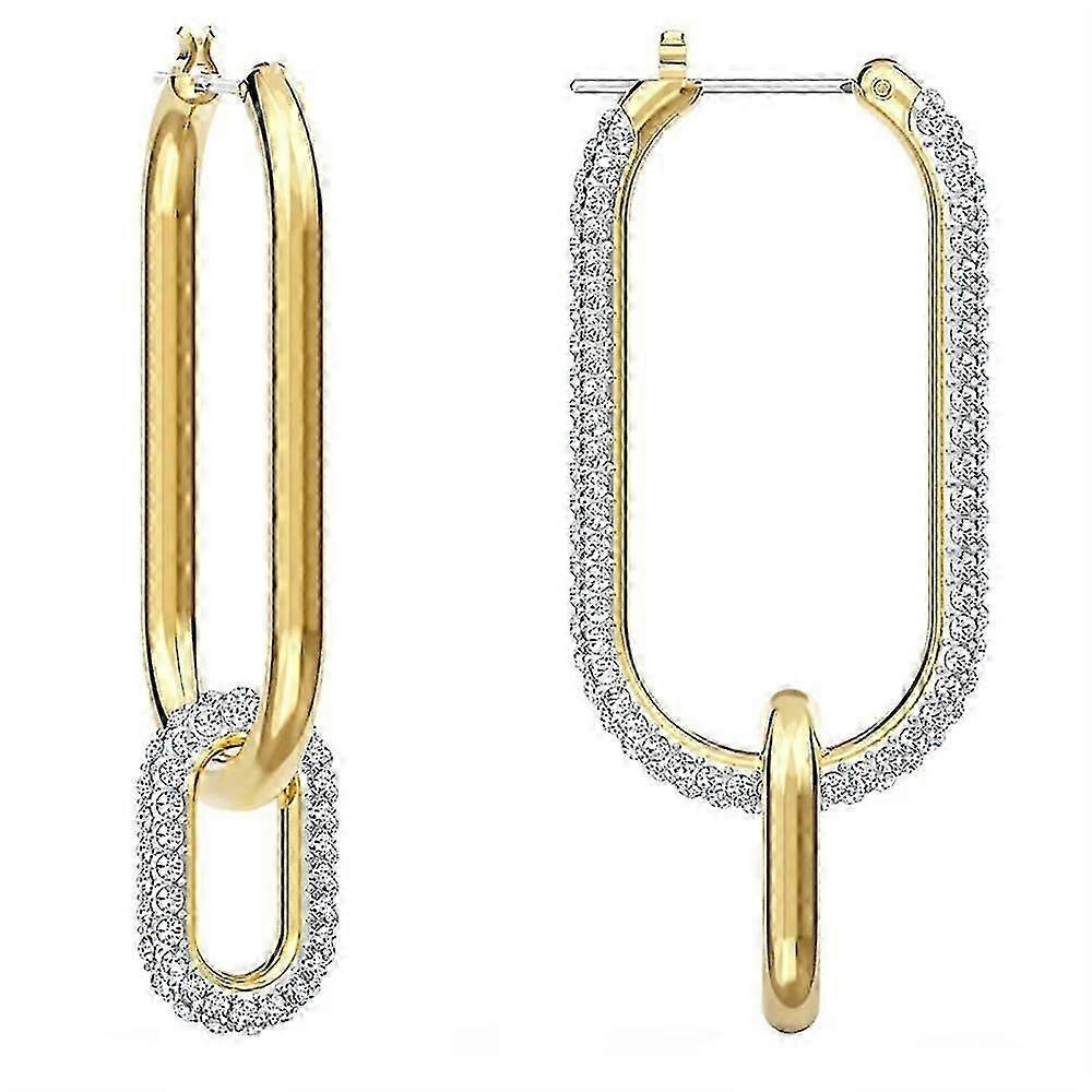 Time earrings, asymmetrical, white, metal mix