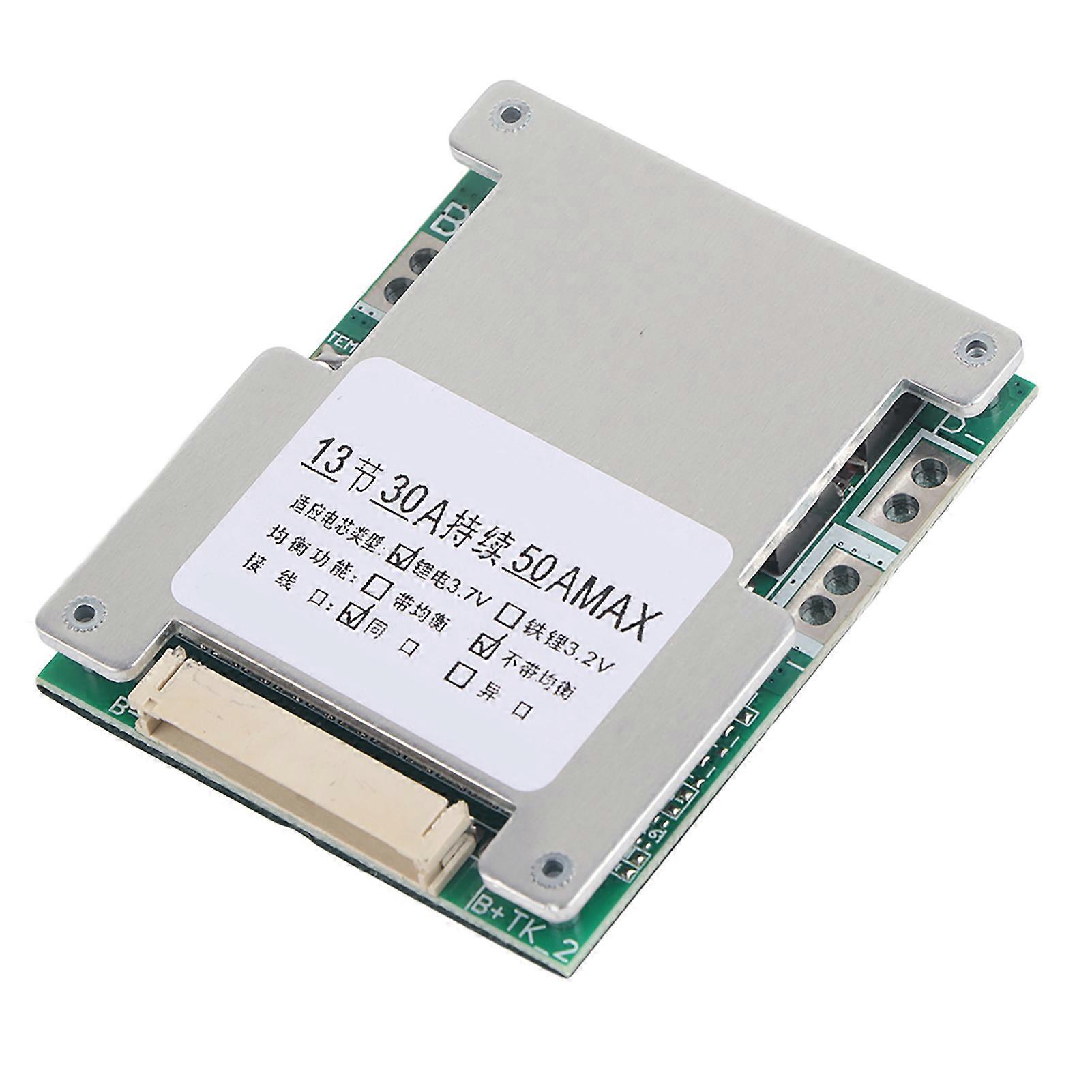 13S 30A Lithium Battery Charging Protection Board BMS PCB, Precision Battery Management System with Overcharge and Discharge Safeguard