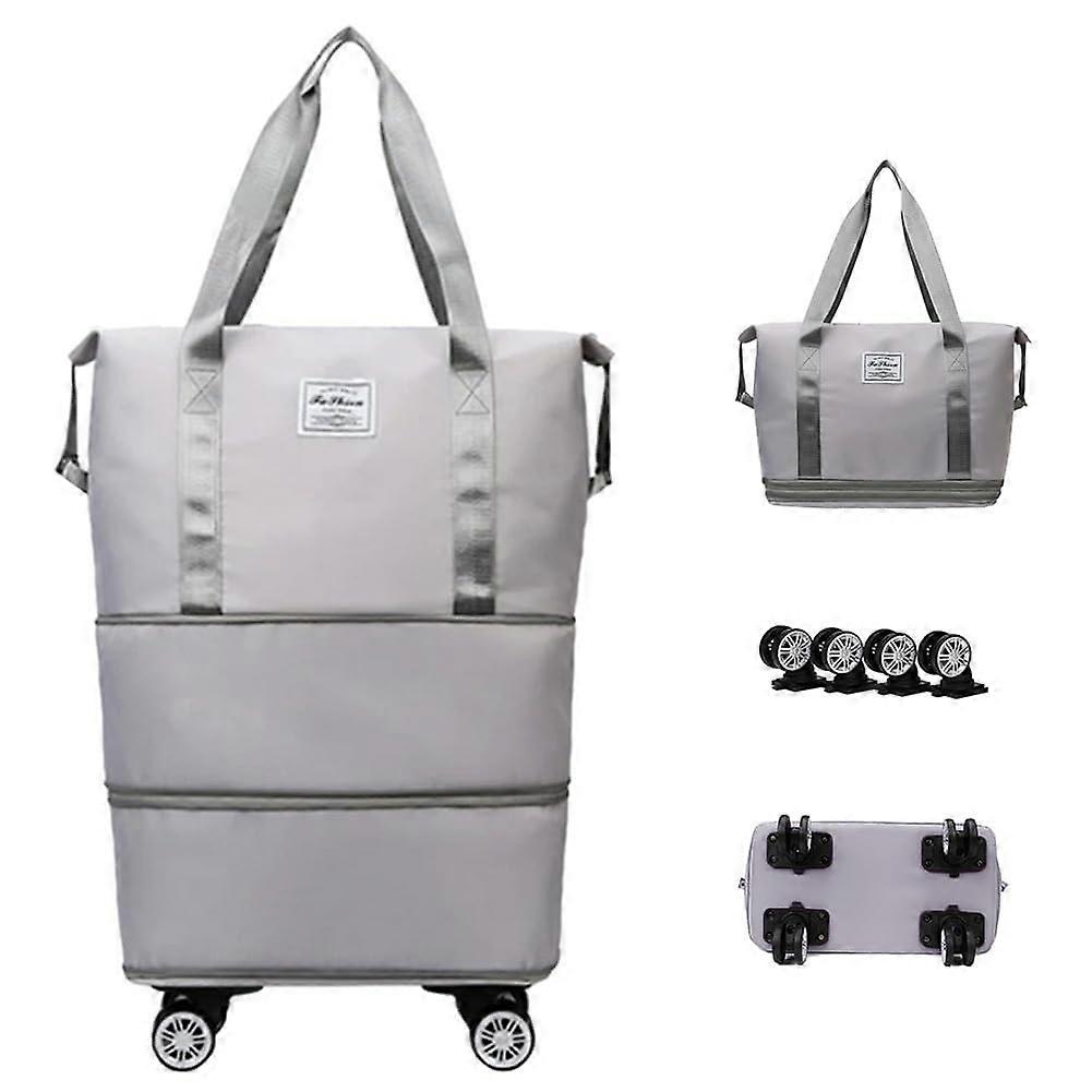 Expandable Carrying Baggage Bag with Wheels, Foldable Design, Large Capacity, Dry Wet Separation, Travel Luggage
