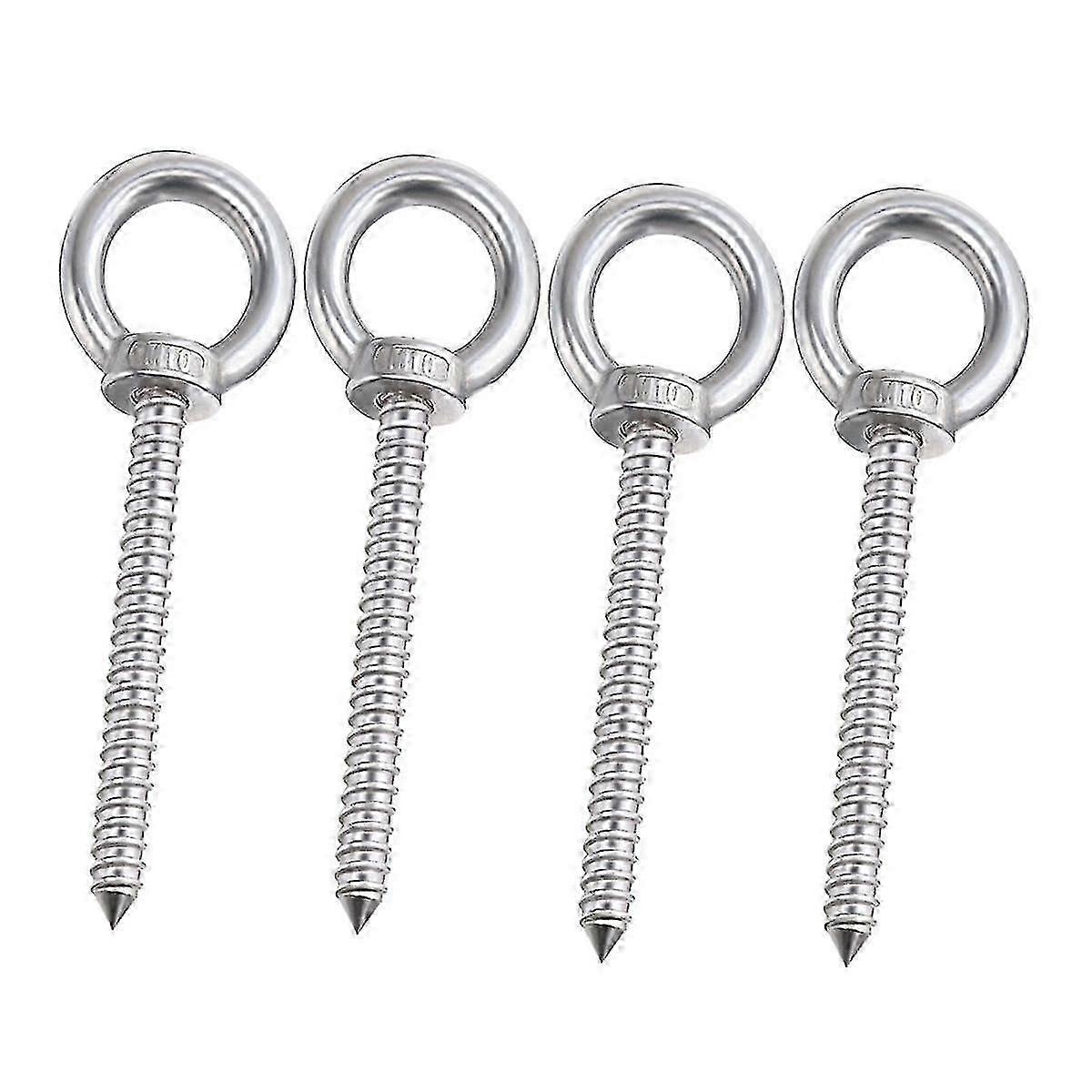Heavy Duty Eye Hooks Self Tapping Eyelet Screw Load Capacity 700LBS Heavy Duty Screw in Eye Hooks (4Pack- M10)