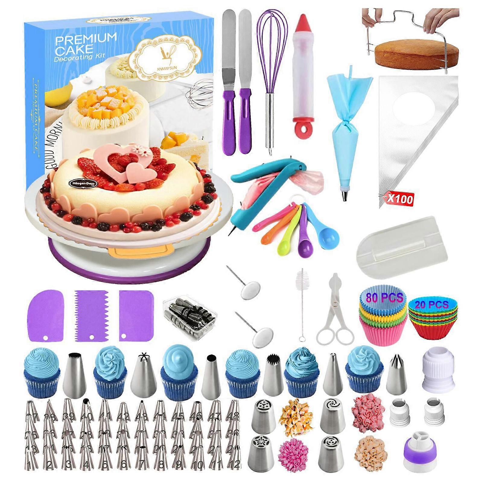 285pcs Cake Decorating Baking Set  Cake Rotating Turntable