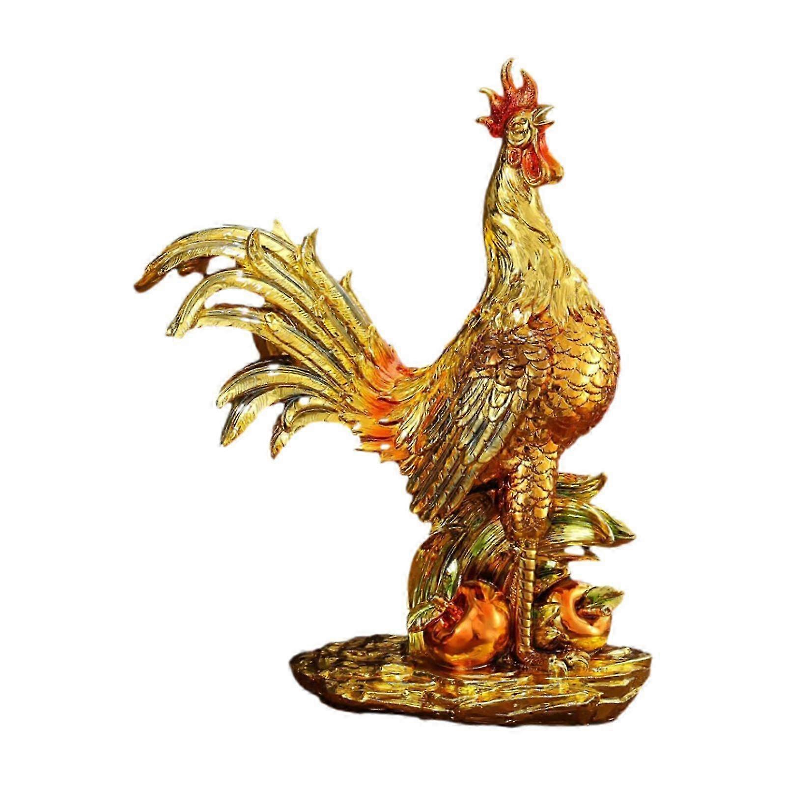 Resin Rooster Sculpture Home Decor for Bedroom, Table, Desk Centerpiece Ornament