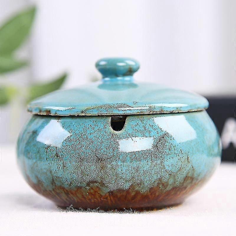 Ashtray With Lid Cigarette Ceramic Ashtray Windproof Ashtray