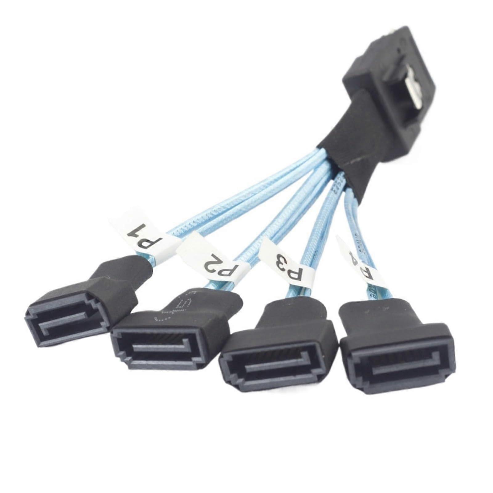 Wen ST SFF-8087 to 4X SATA Male 3.0 SSD High Speed Data Transfer Cable 1 to 4 Backplanes 1 To 4 SSDs