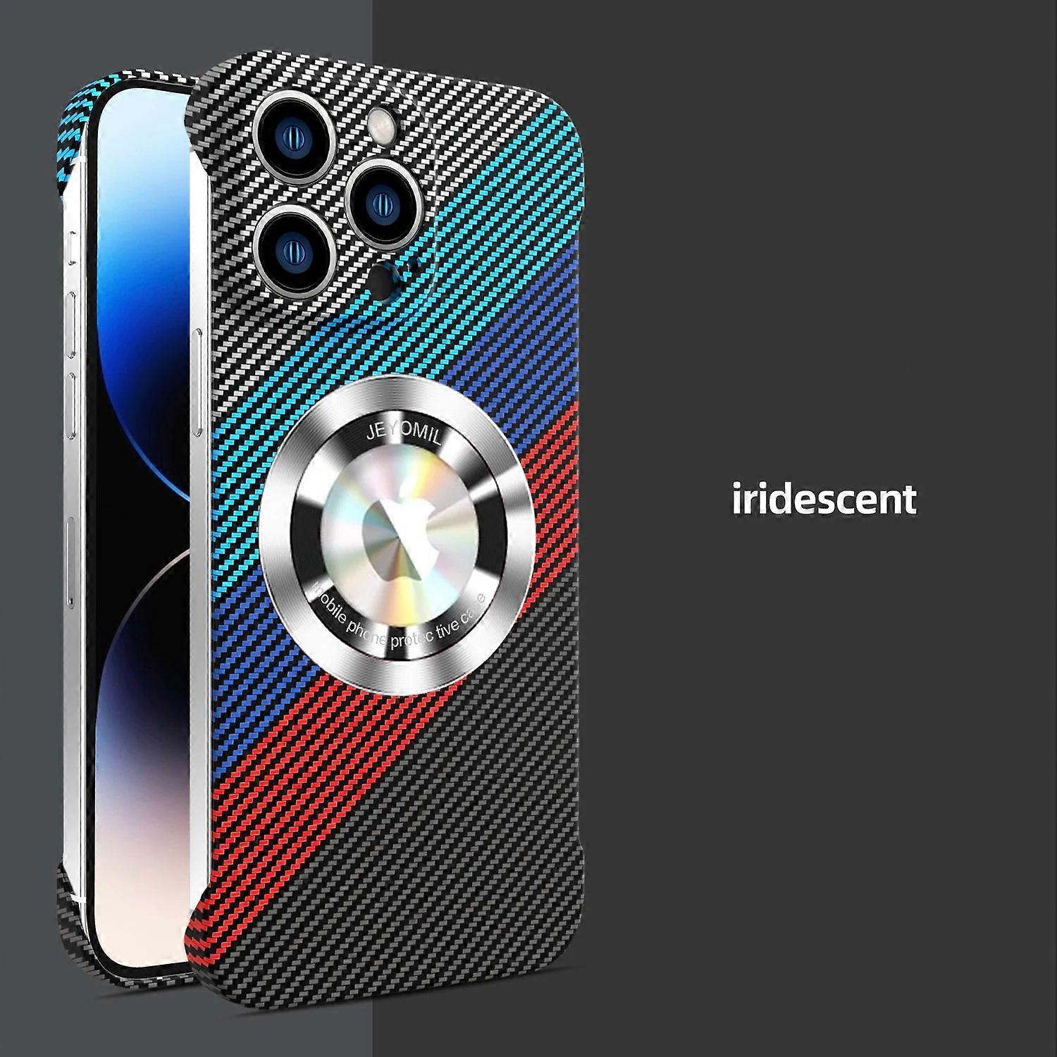 Carbon Fibre Frameless Phone Case For Iphone 15 14 13 12 Pro Max Magsafe