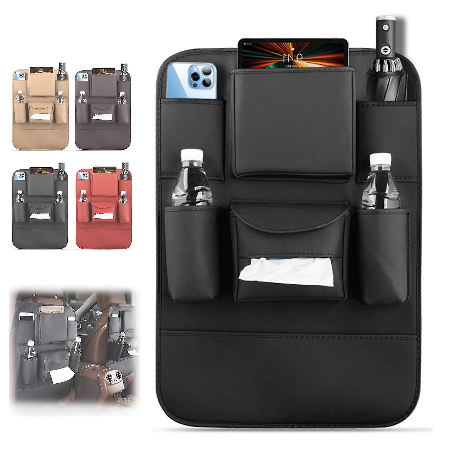 Obbarde Car Seat Back Organizer, Multifunctional with 7 Pockets, Universal Back Seat Organizer