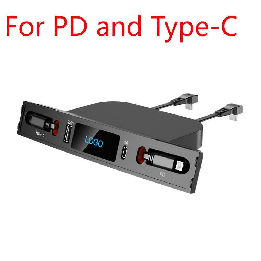 For Tesla Model 3 Y Docking Station 27W PD Type C Hub Fast USB Charger LED Shunt Expansion Center Console Smart Sensor 2023