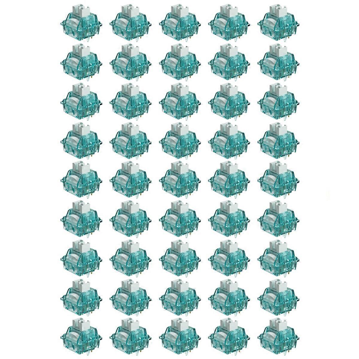 45PCS Creamy Cyan Switch 5 Pins Voiced Segment Shaft 50±7gf Compatible with MX Mechanical Keyboard f