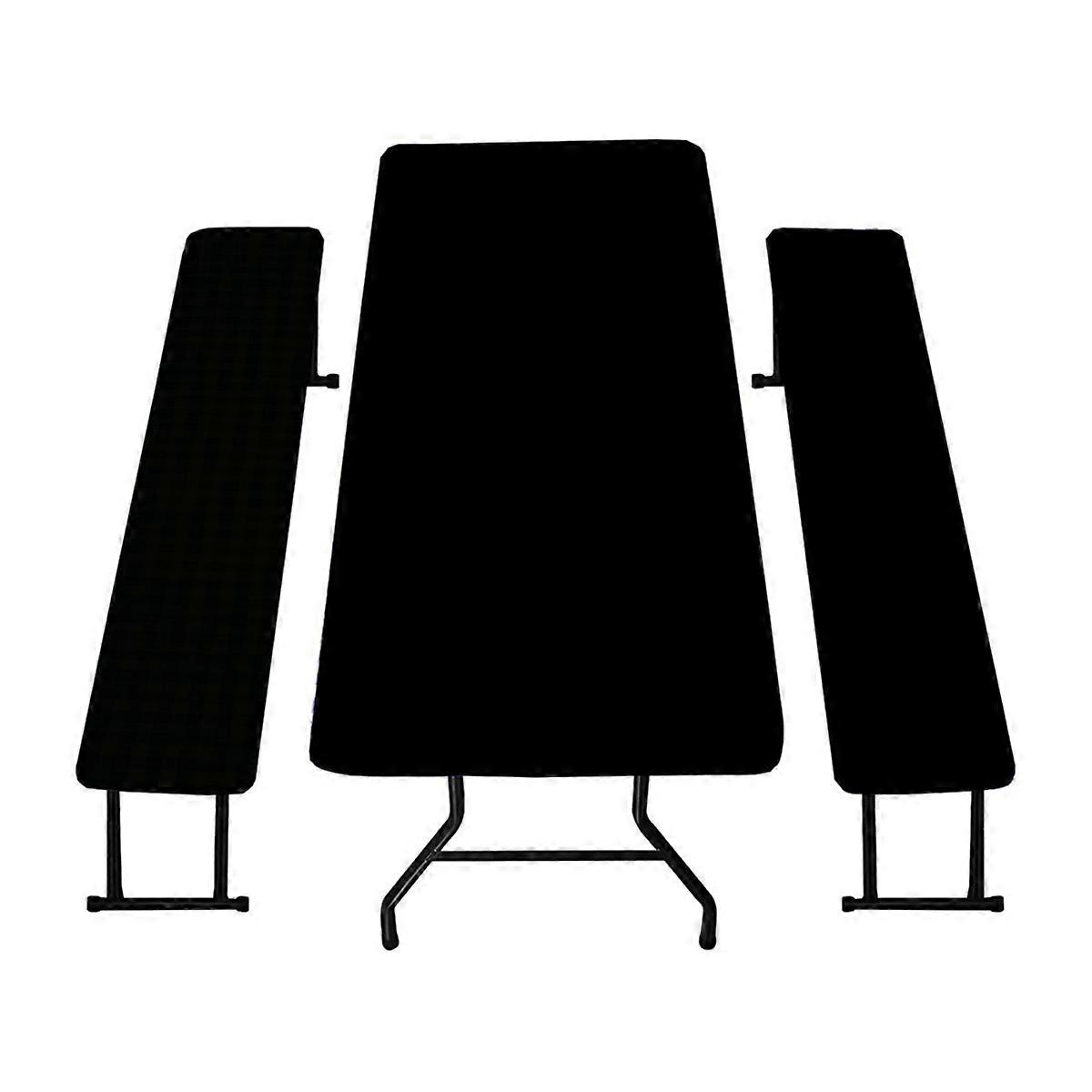 Picnic Table Cover with Bench Covers, Waterproof Elastic Tablecloths for Rectangle Tables for Campi