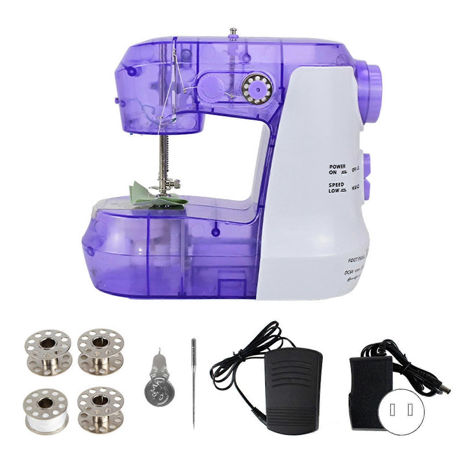 Electric Sewing Machine for Beginner Double Speed 2-Thread Sewing Machine with Foot Pedal Control Empty Metal Bobbin