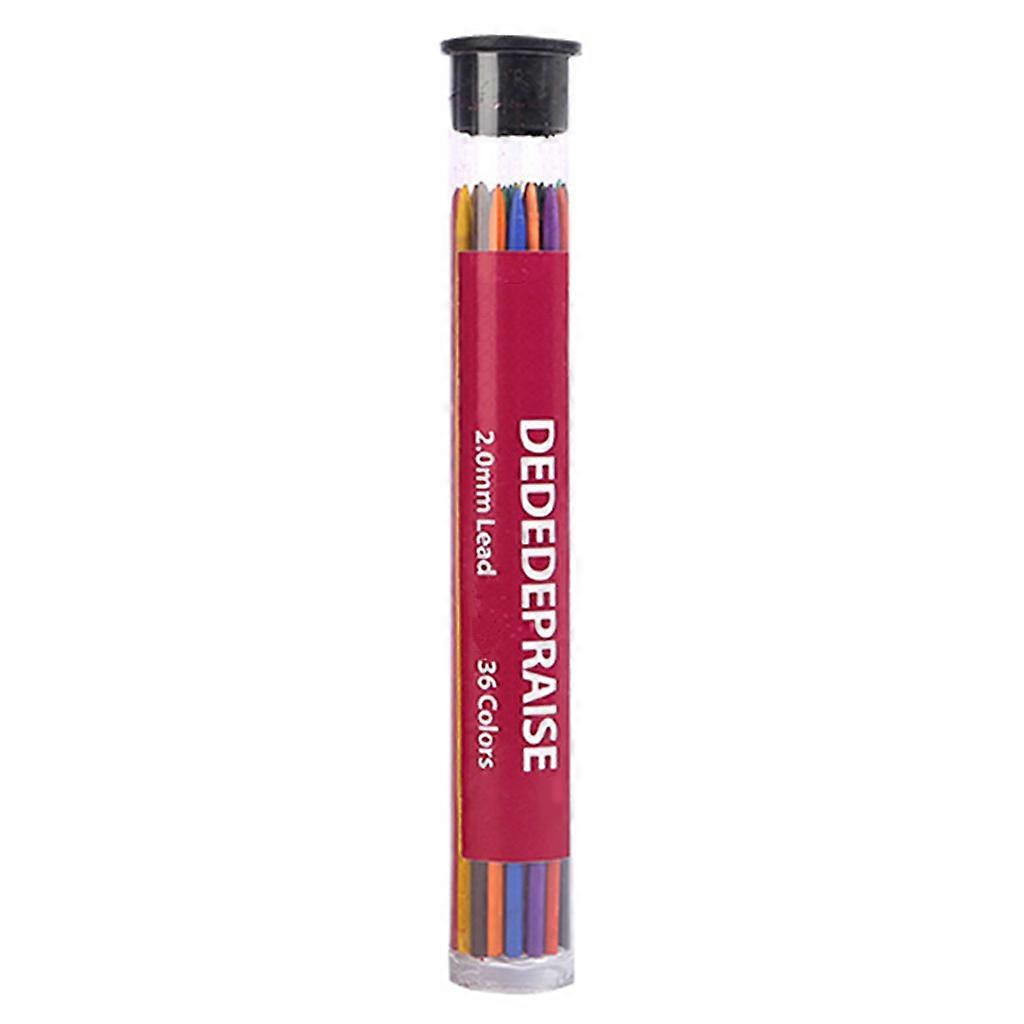 36Pcs μηχανικοί οδηγοί μολυβιών 2.0mm χρωματισμένοι οδηγοί ξαναγεμίζουν τις προμήθειες σχεδίου τέχνης για το παιδί σπουδαστών DIY χρωματισμός γκράφιτι