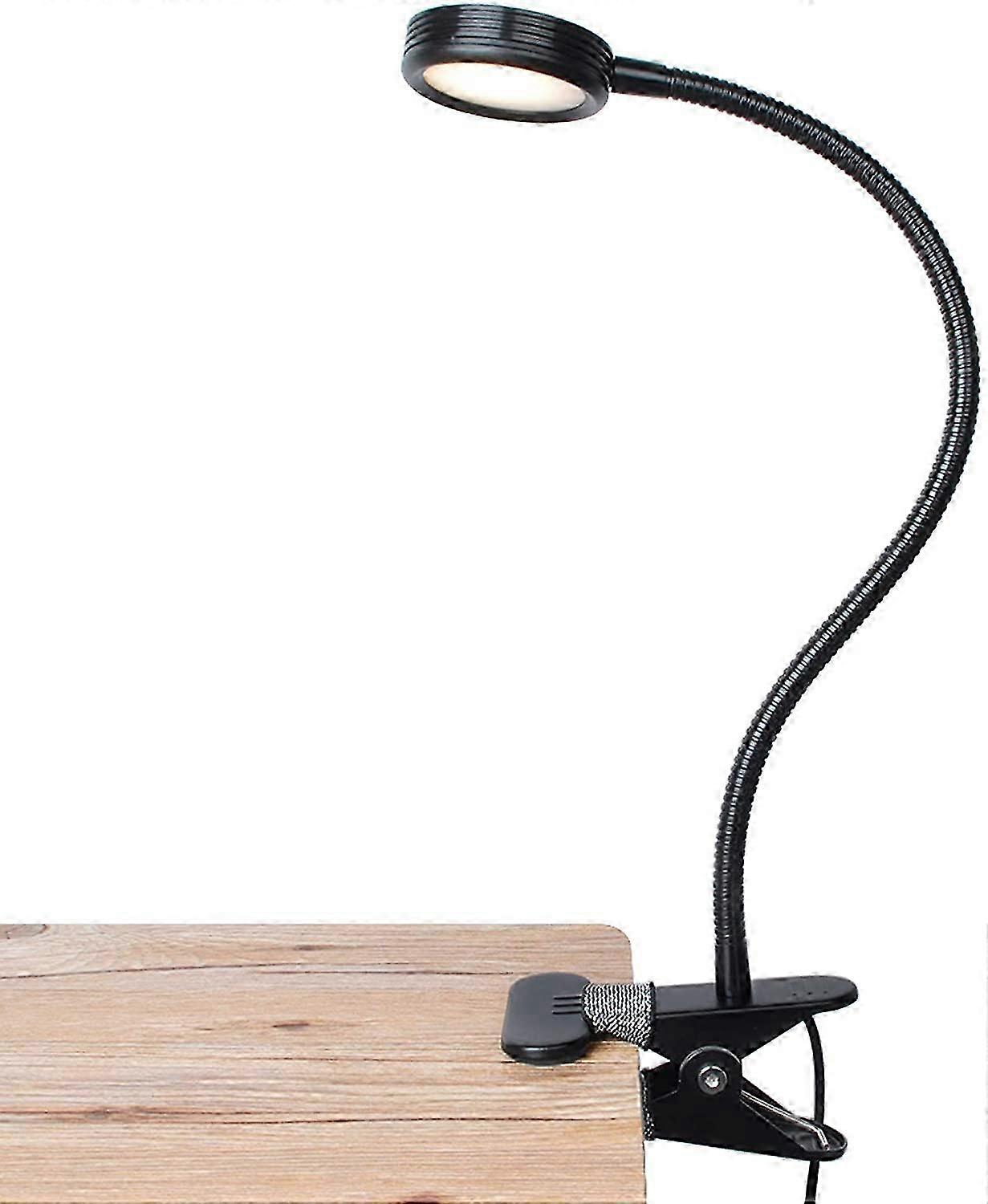 Clip on Light with Color Change for Reading, Desk, Bed & Computer (Black)