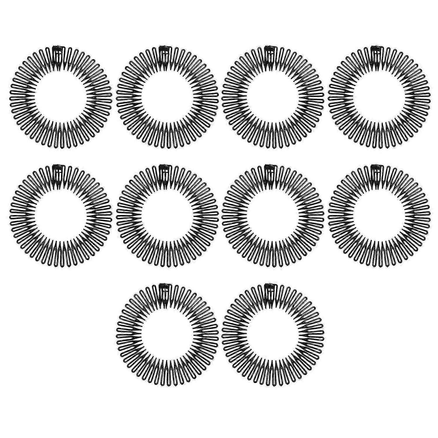 10pcs Full Circular Stretch Comb Stretch Hair Comb Headbands Flexible Plastic Circle Combs