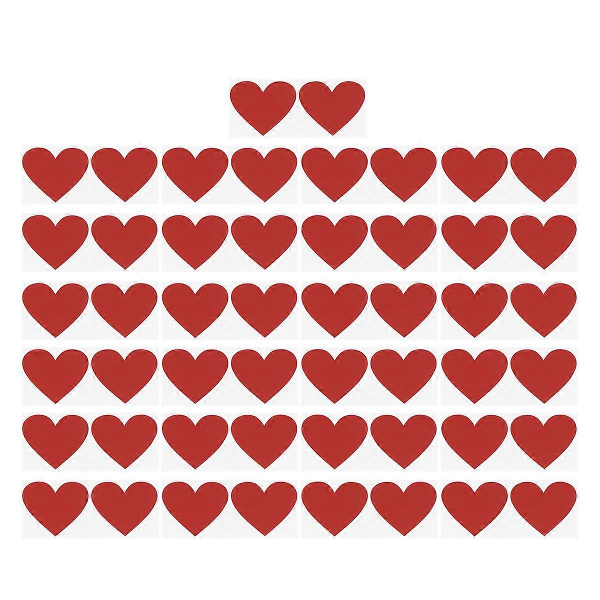 50PCS Heart-shaped Scratch Stickers Creative DIY Scratch Surprise Scratch Coating Stickers for Party Friends Red