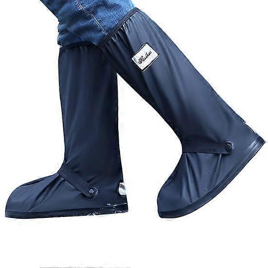 2Pcs Rain Shoe Covers Waterproof Double-sided Anti-slip Adhesive Tape Smooth Zipper Thickened Rain Boot Covers