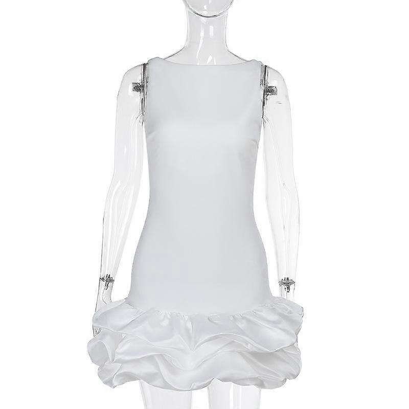 Spring Women's Dress Socialite Style Sexy Slim-fit Bubble Bottom Tank Dress