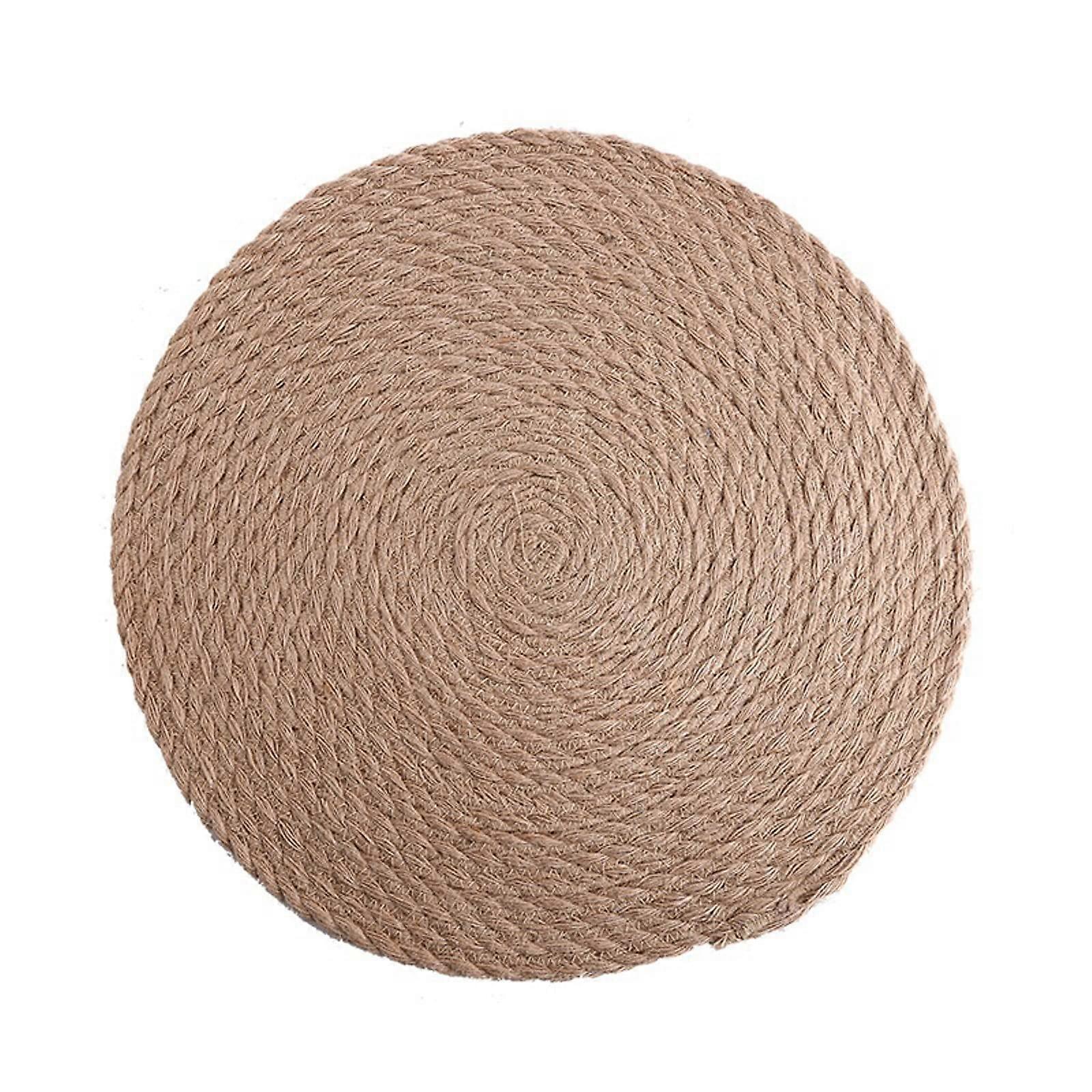 Placemat Handmade Webart nonslip Placemat Coaster Corn Husk for the Table Thin Linen Round Insulating Pads Table Mats Pads Living Culture