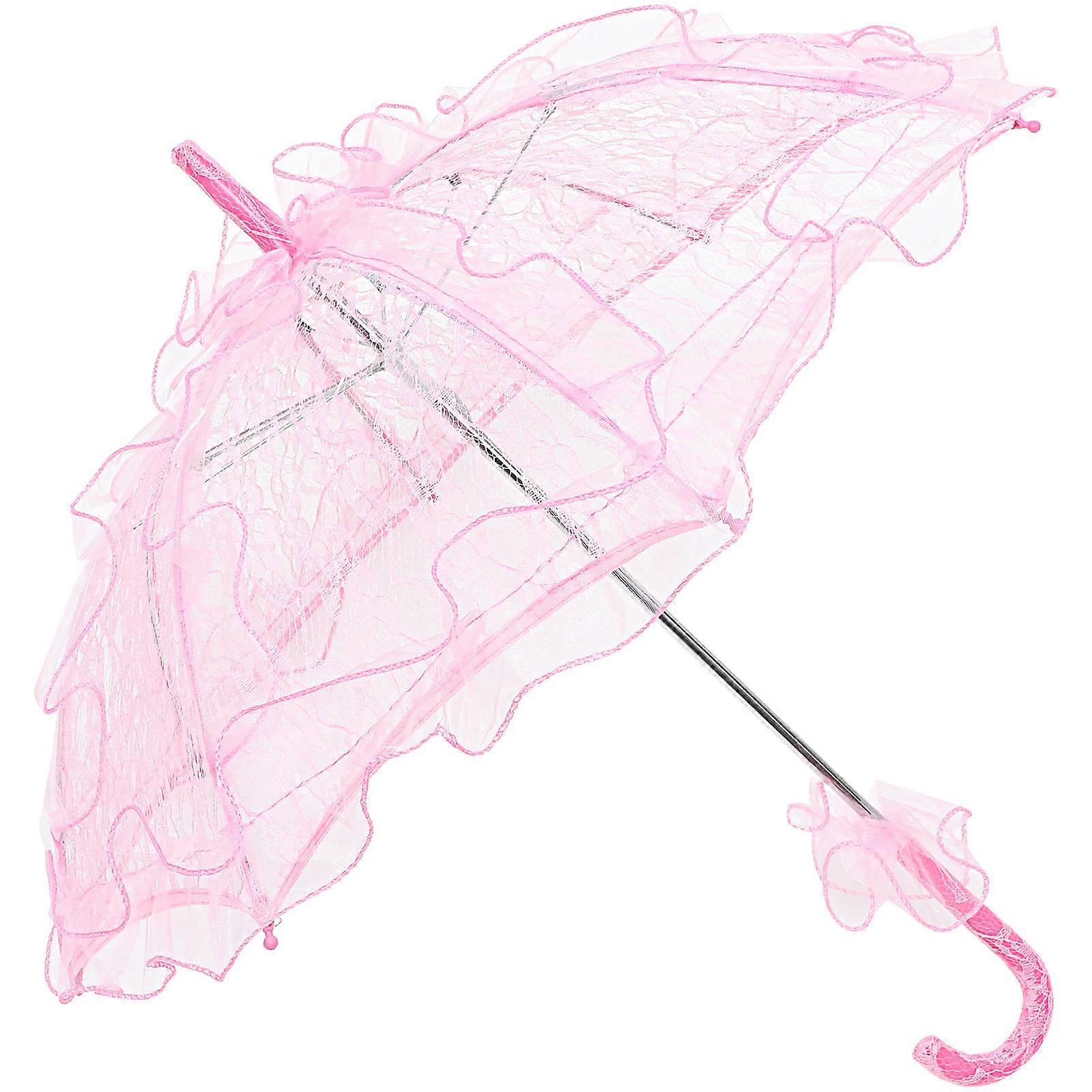 Ombrellone classico in pizzo per l'arredamento, ideale per tea party e riunioni