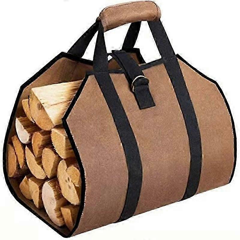 Large Waterproof Firewood Carrier - Canvas Log Tote with Handles for Fireplace & Camping