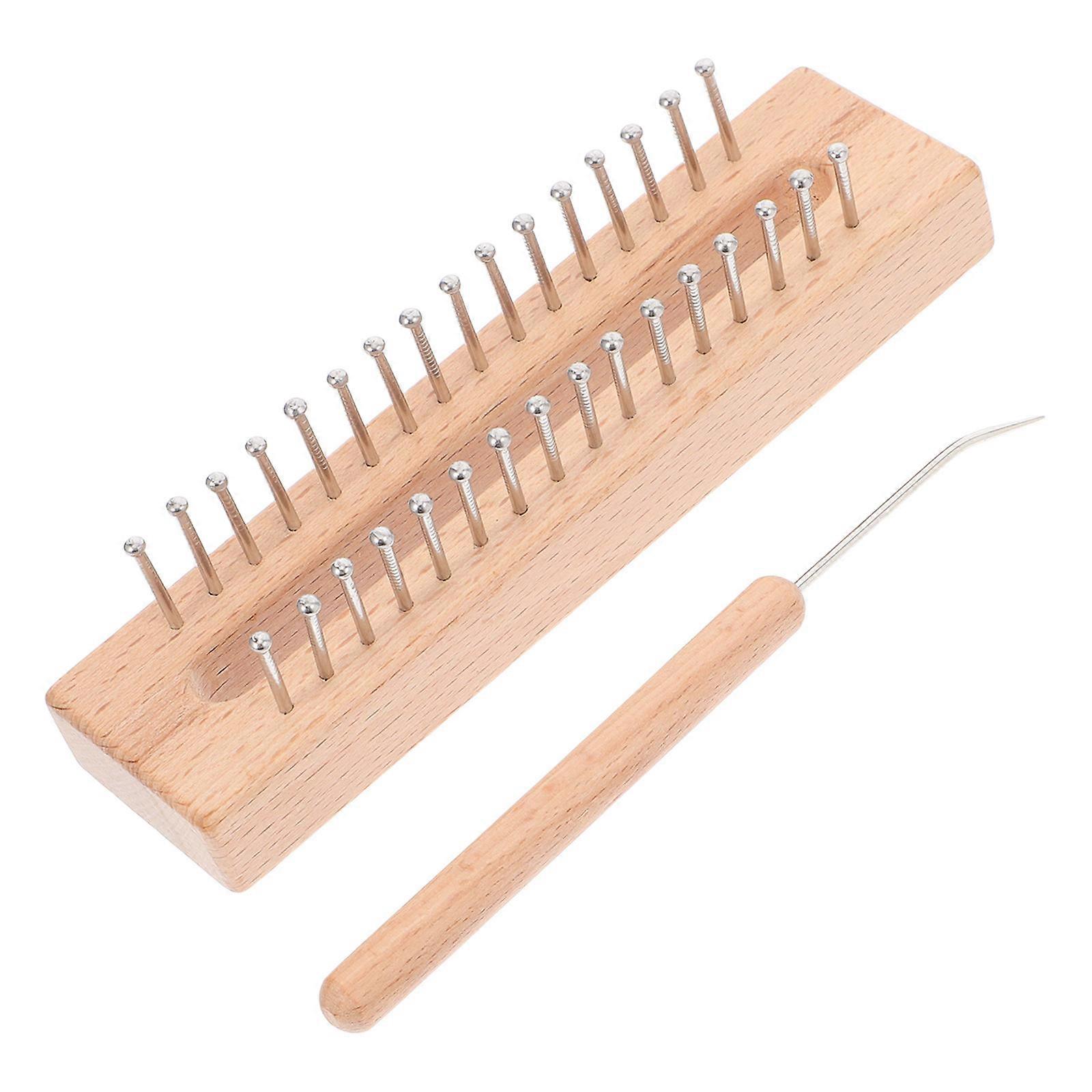 1 Set Wooden Knitting Loom Accessories for Scarf Weaving Kit with Crochet Hook for DIY