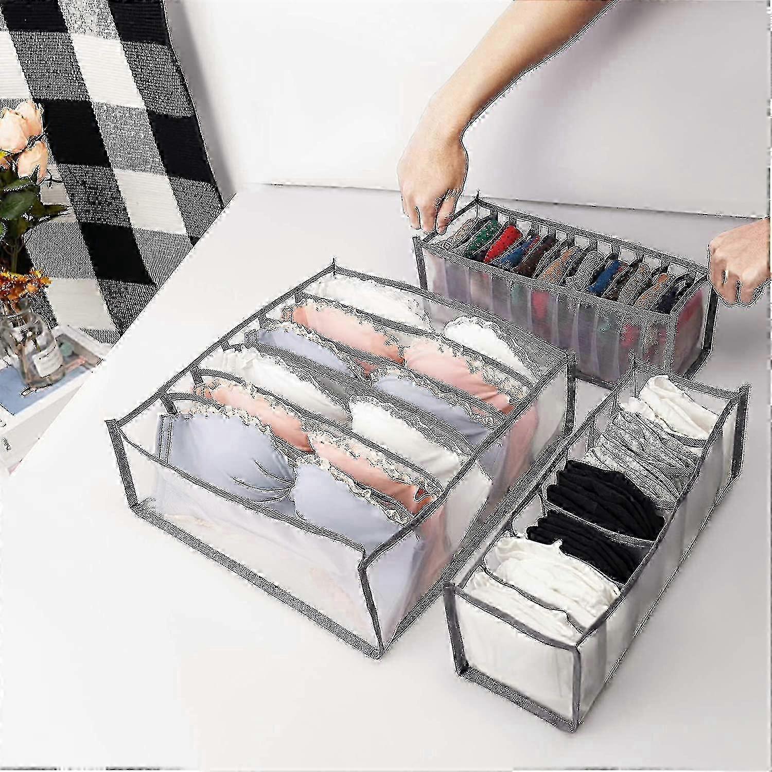 2025 Adjustable Underwear Drawer Organizer for Socks Bras Clothes Storage