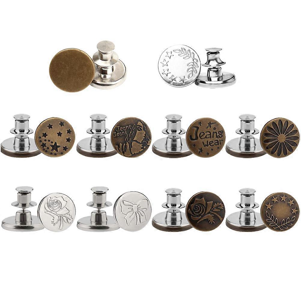 Adjustable Detachable Vintage Buckle Buttons for Pants Waist Tightening – Smooth Metal Surface Repair Accessories for Jeans, Coats, and Clothing