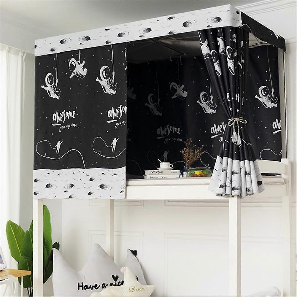 Bed Curtain Bunk Bed Canopy 1.2x2.2m Blackout Dustproof Tent for Student Dormitory Bedroom Astronaut Style
