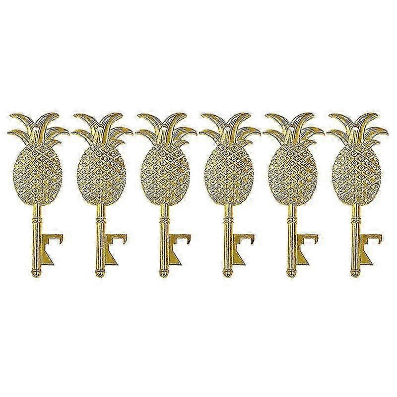 6 pieces key-shaped bottle openers in creative design, multipurpose alloy openers for wedding, birthday, and Hawaii-themed parties.