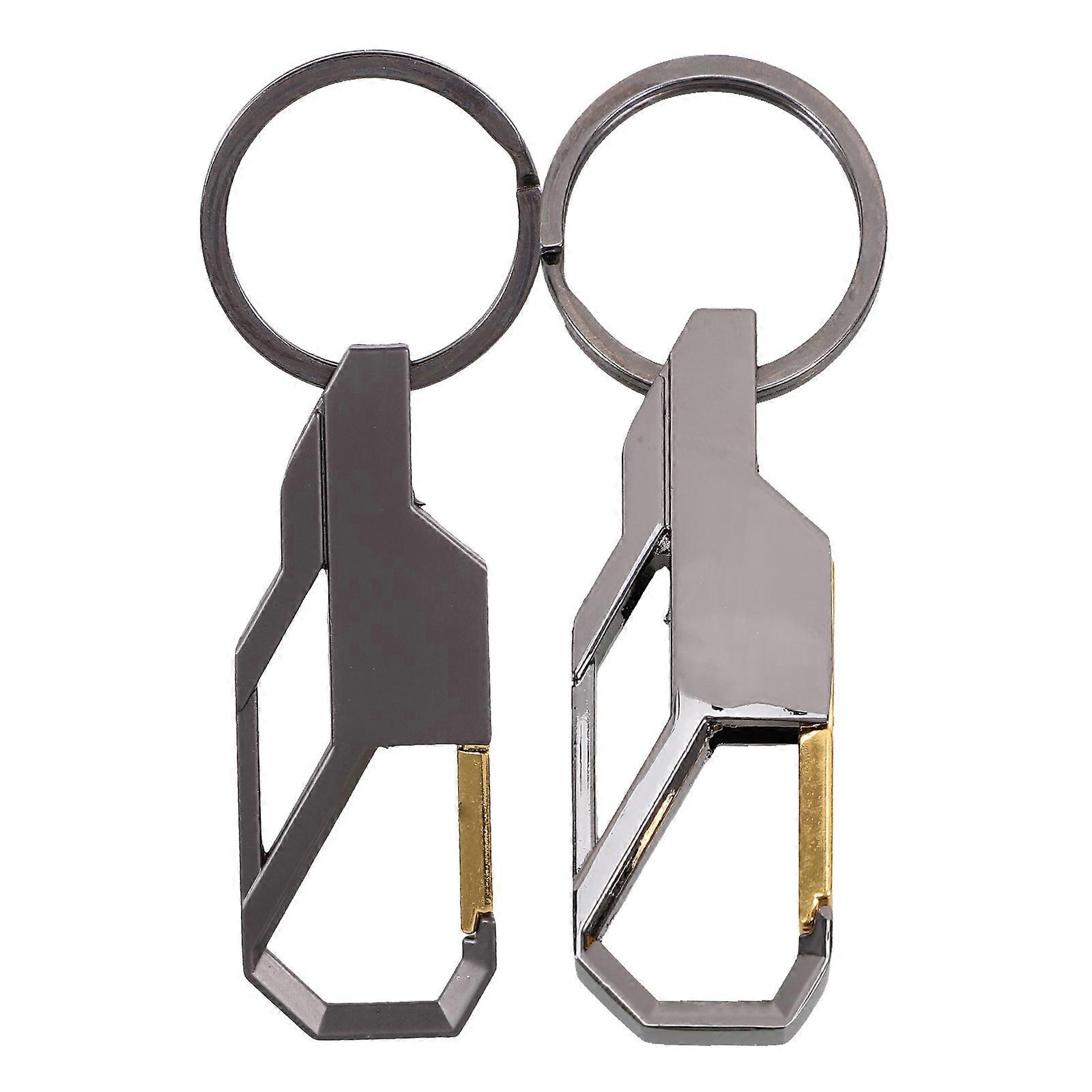 Keychain Clip Men Key Chains Rectangular Zinc Alloy Key Holder Daily Use 2Pcs
