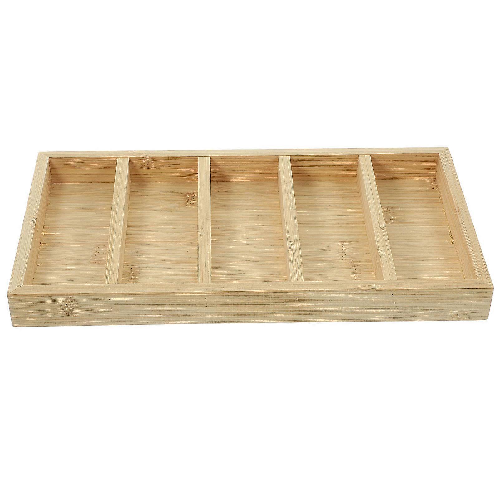 Bamboo Sunglasses Organizer Tray with Compartments for Eyewear, Glasses, and Jewelry Storage – Compact Display for Home or Retail Use
