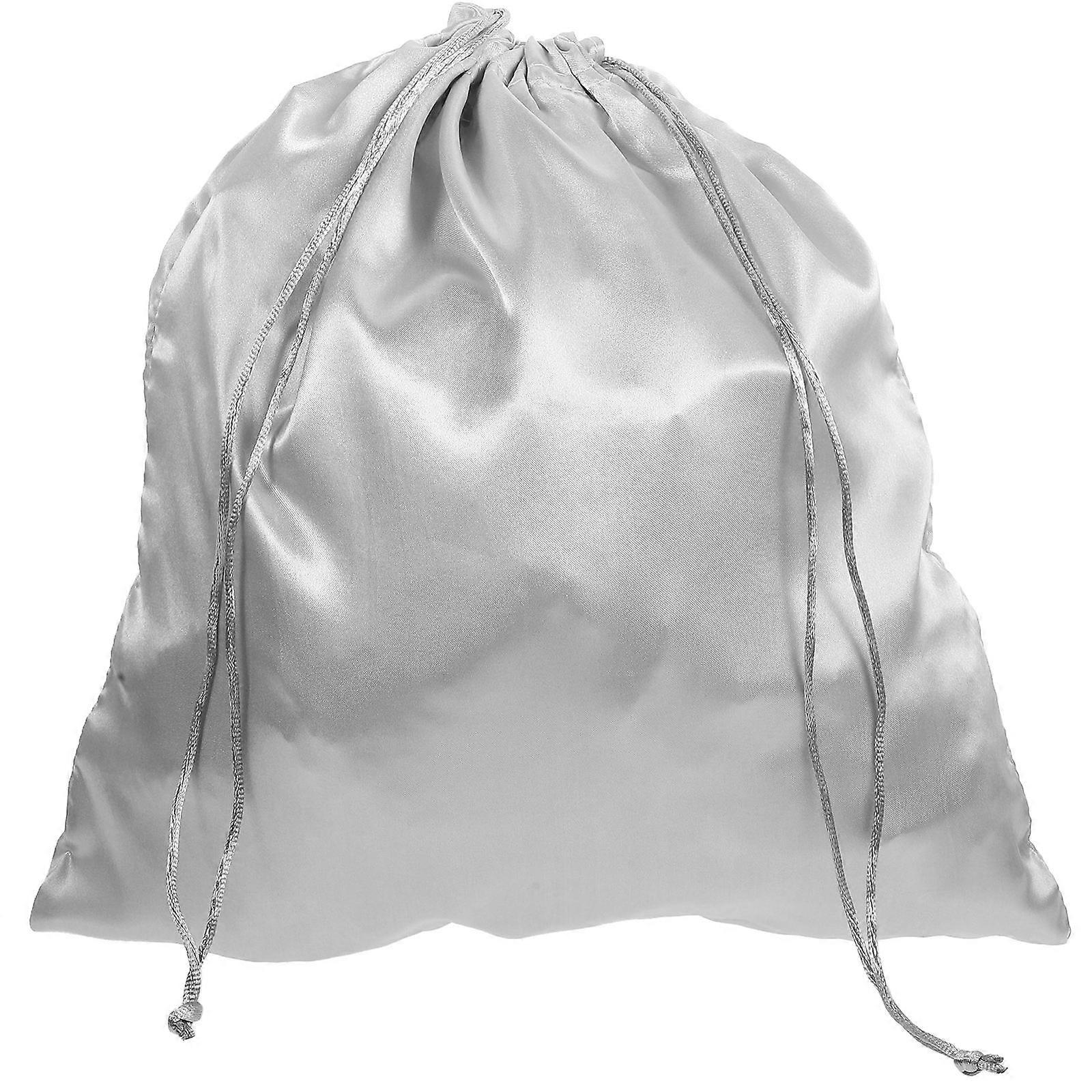 Dustproof Storage Pouch Travel Use Clothes Carrying Bags Drawstring Design Silver 35.00X35.00X1.00CM 4Pcs