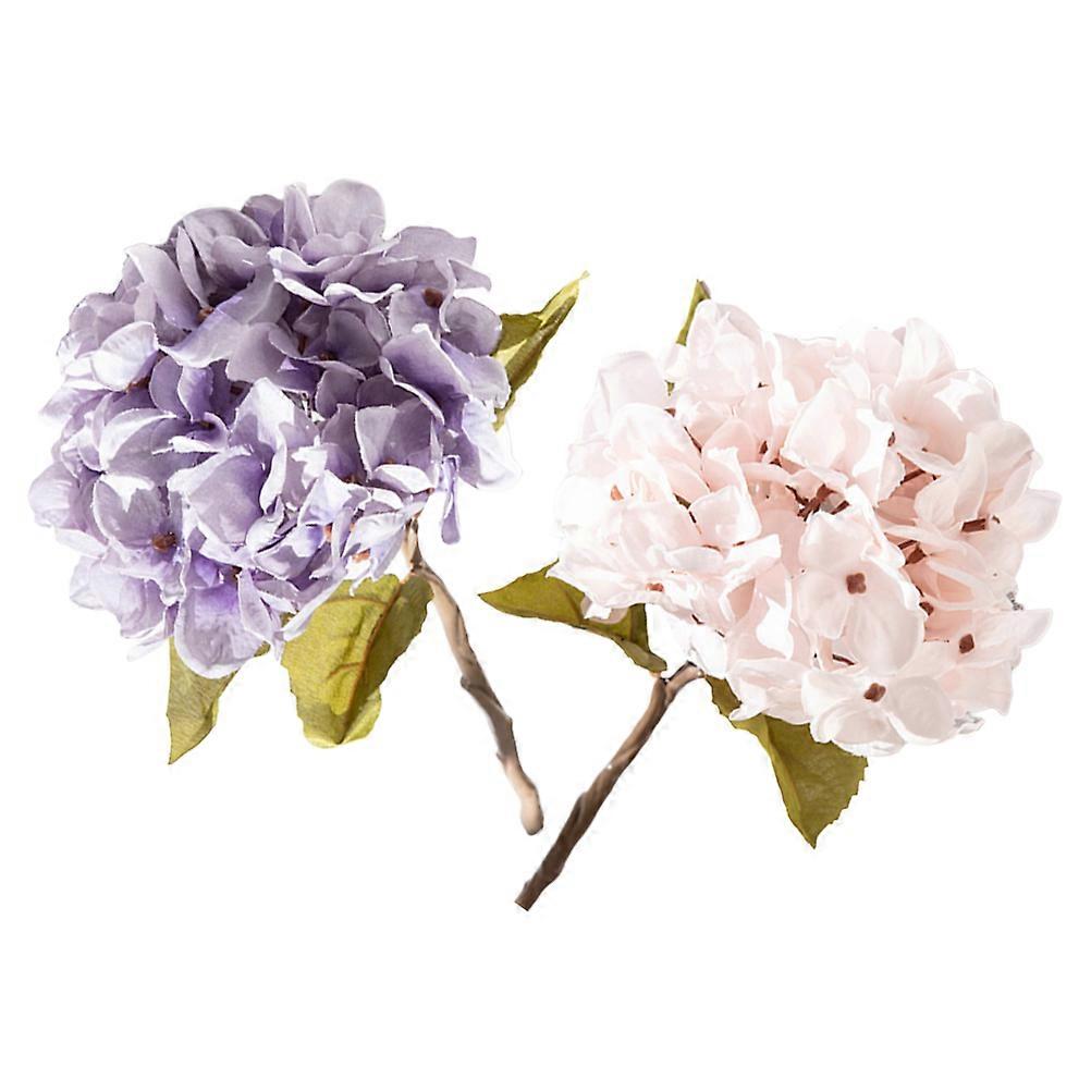 Artificial Small Hydrangea Homeowners Indoor Events Hydrangea Shape Pink 36X15CM Non-fading 2Pcs