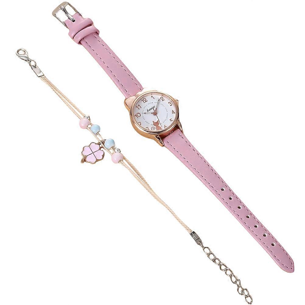 Cat Themed Women's Watch with Decorative Bracelet, Skin Friendly Chic Design for Holidays and Anniversaries
