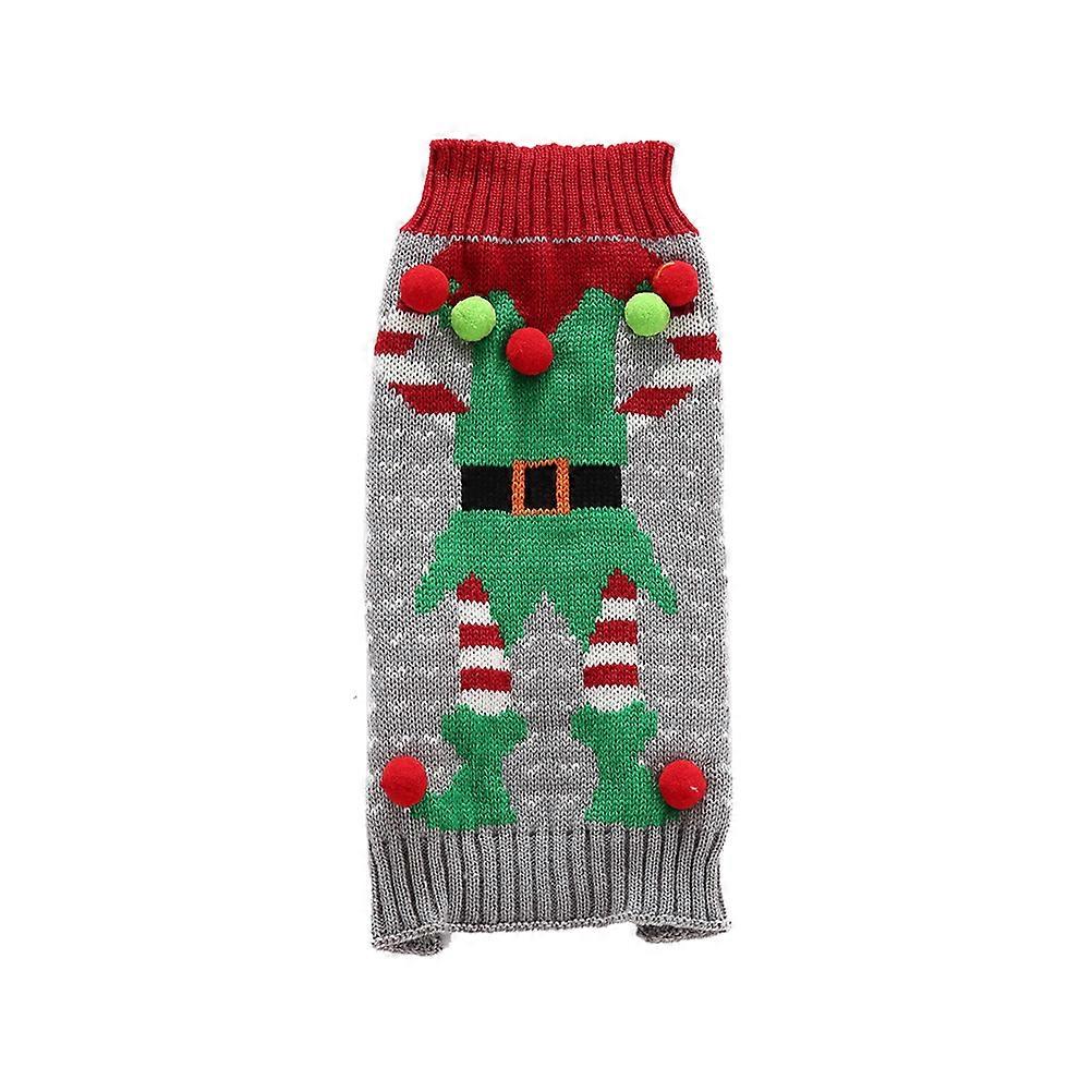Pet Sweater Clown Gray Warmth Wear for Christmas Parties Size XS 1Set