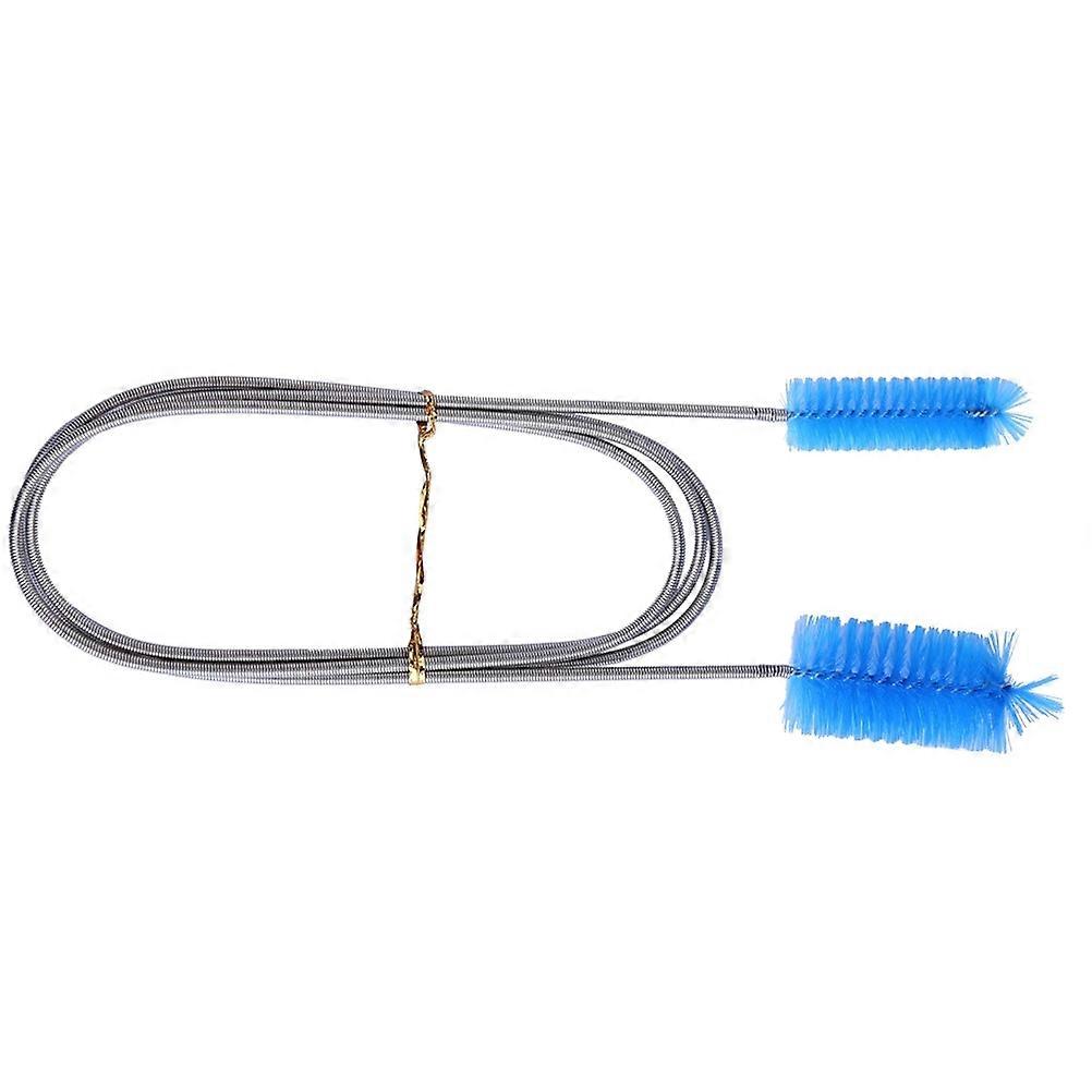 Tank Cleaning Brush Double Head Spring Flexible Cleaning Brush For Pipes And Sewers Blue 155.00X6.00X6.00CM 1Set